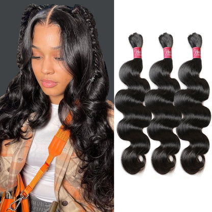 Body Wave Bulk Hair Extensions 100% Human Hair For Braiding