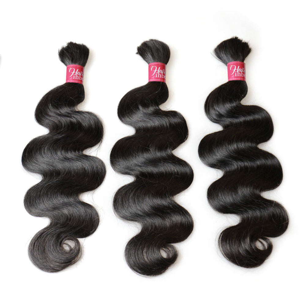 Body Wave Bulk Hair Extensions 100% Human Hair For Braiding