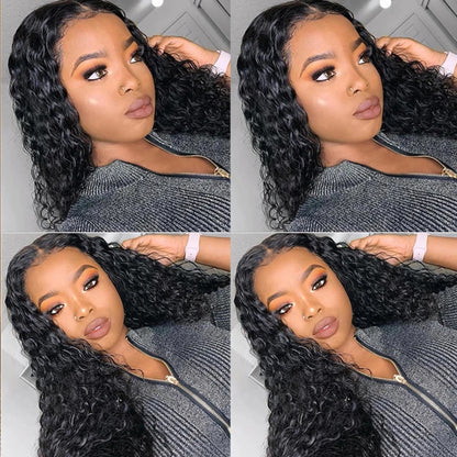 Brazilian Deep Wave Hair 3 Bundles with 4x4 Lace Closure Human Hair Bundles