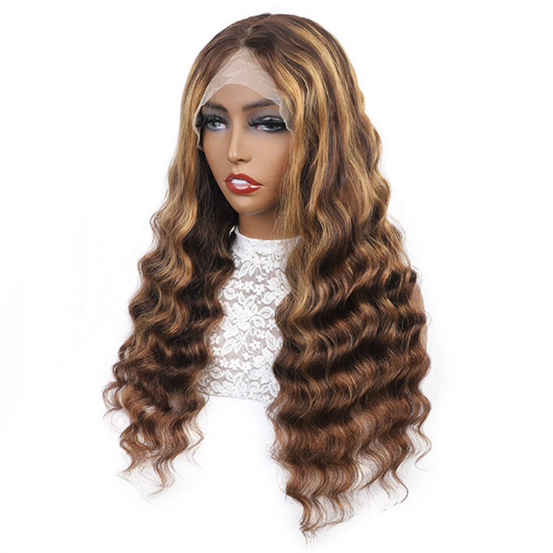 [Highlight Wig Flash Sale!] 14"-26" Save 50% OFF Honey Blonde 13x4 Transparent Lace Front Human Hair Wig Deal