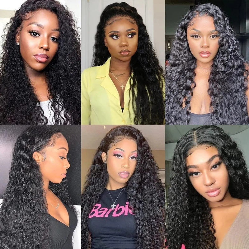 Long 30 Inch Glueless Water Wave Wig 13x4 HD Lace Front Wig Wet and Wavy Lace Frontal Wig with Pre-plucked