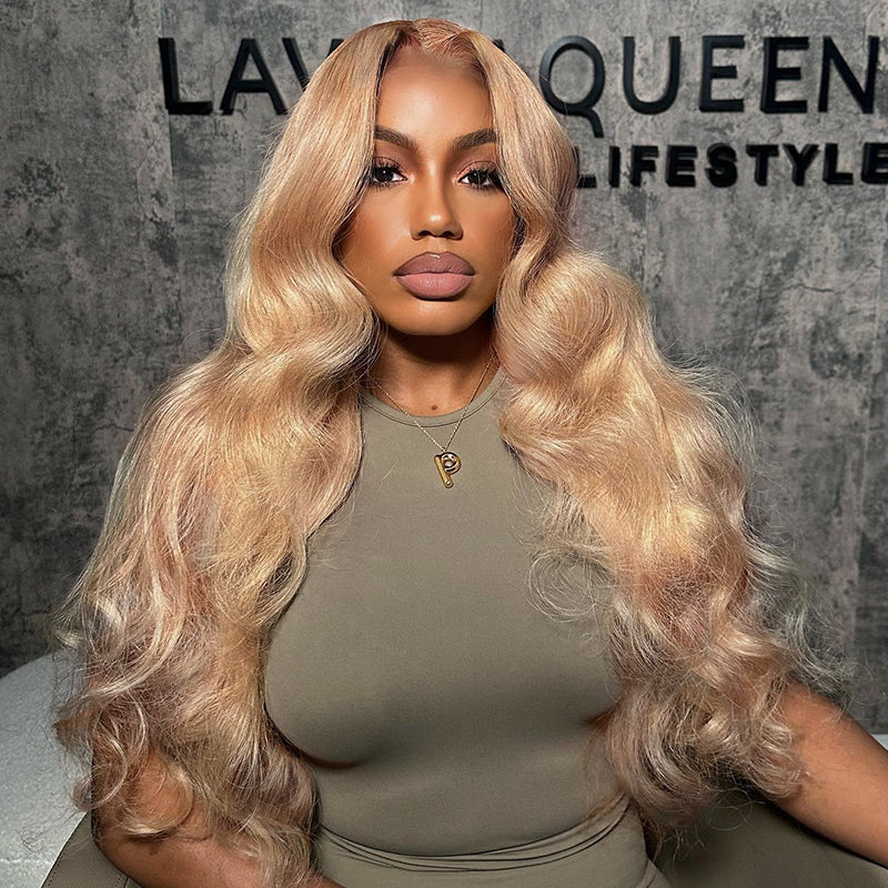 Long 32inch 180%Density 13x4 HD Lace Light Flaxen Brown Cozy Blonde Straight Wigs Glueless Wear Go Wig