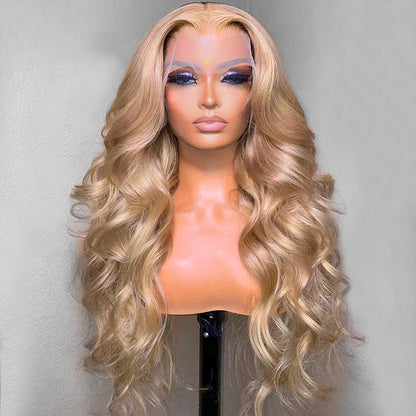 Long 32inch 180%Density 13x4 HD Lace Light Flaxen Brown Cozy Blonde Straight Wigs Glueless Wear Go Wig