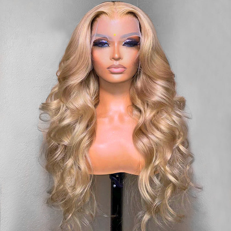 Long 32inch 180%Density 13x4 HD Lace Light Flaxen Brown Cozy Blonde Straight Wigs Glueless Wear Go Wig