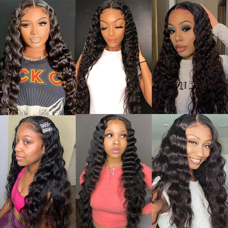 Loose Deep Wave Brazilian Hair 3 Bundles with 4x4 Closure 100% Human Hair Extension