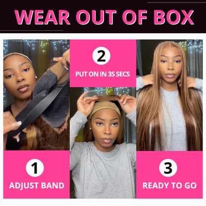 Highlight Body Wave Ready To Wear Glueless Wigs Pre-plucked 13x6 Body Wave Lace Front Wig With Bleached Knots Beginner Friendly