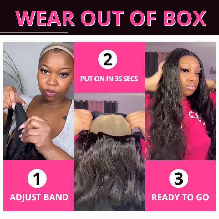 180% Density Ready To Wear Body Wave Lace Front Wigs Pre Cut 13x4 HD Lace Glueless Wig Natural Hairline Beginner Friendly