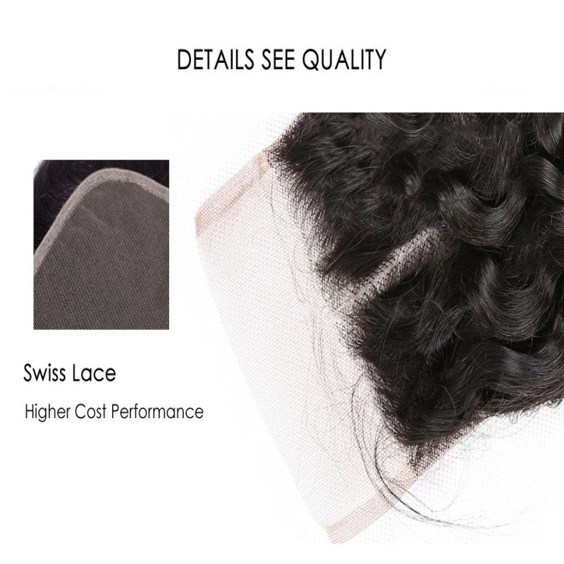 Mink Hair 4 Bundles Deep Wave Hair with 4*4 Lace Closure Brazilian Hair Extensions