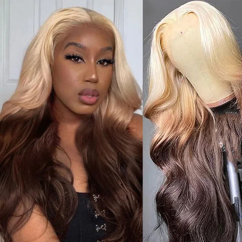 Glueless Body Wave Blonde Wig 13x4 HD Lace Front Wig Ombre Blonde Human Hair Wigs