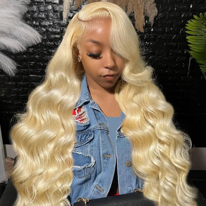 Overnight Shipping 613 Blonde Body Wave 13x4 HD Lace Front Human Hair Wig With Pre-plucked