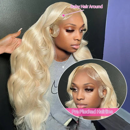 Overnight Shipping 613 Blonde Body Wave 13x4 HD Lace Front Human Hair Wig With Pre-plucked