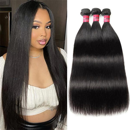 Overnight Shipping Brazilian 3 Bundles Straight Hair Virgin Human Hair Weaves