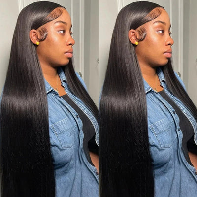 Overnight Shipping Brazilian Straight Hair 3 Bundles with 4x4 Lace Closure Human Hair