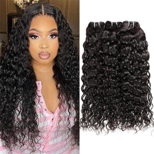 Overnight Shipping Brazilian Water Wave Hair 3 Bundles 100% Human Hair Natural Color