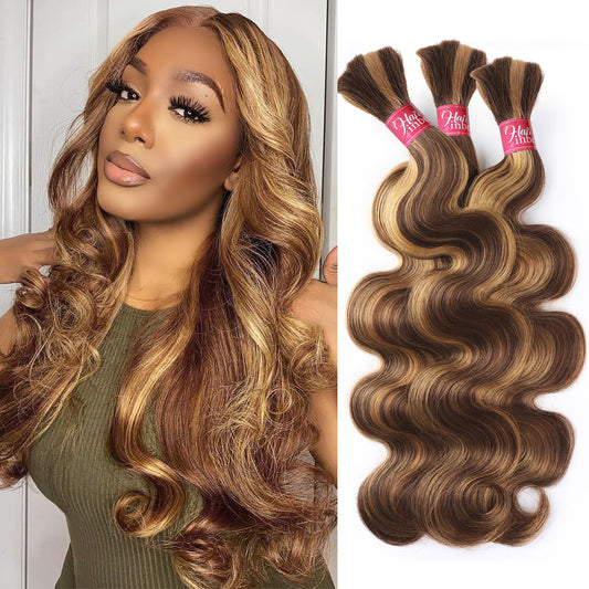 Highlight P4/27 Body Wave Bulk Hair Extensions for Braiding