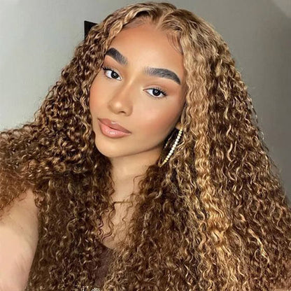 Glueless Ready To Wear Wig P4/27 Highlight Deep Wave Human Hair Wig Pre-plucked 13x4 Lace Frontal Wig With Pre-Cut Lace