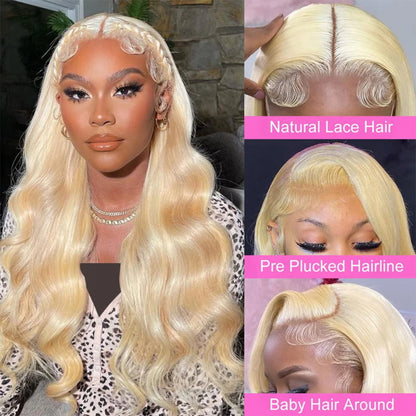 Long Blonde Wig 40 Inch 613 Blonde Lace Front Wigs Body Wave Hair 13x6 Lace Frontal Glueless Wigs