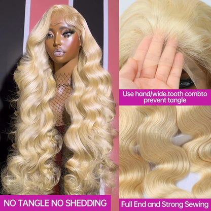 Long Blonde Wig 40 Inch 613 Blonde Lace Front Wigs Body Wave Hair 13x6 Lace Frontal Glueless Wigs