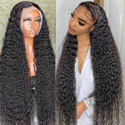 [Upgrade 13×4 Full Lace Front] Long 38inch Deep Wave Transparent Lace Frontal Wigs Pre Plucked with Baby Hair