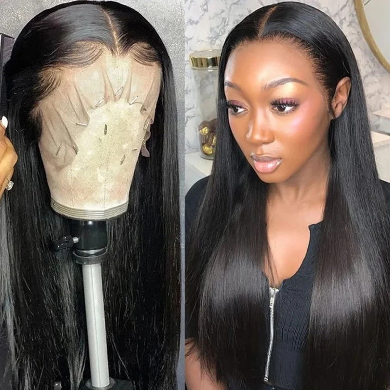 [Bogo Free Deal] Undetectable Transparent 13x4 Lace Frontal Straight Glueless Human Hair Wig