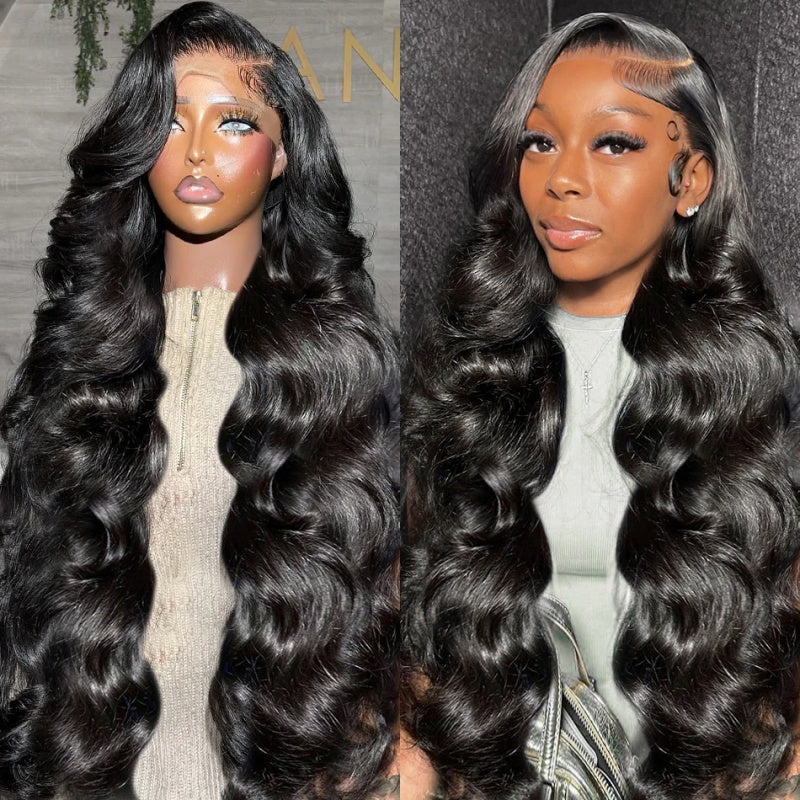 [ 28''= $155 ] 13x4 Transparent Lace Front Pre Plucked Natural Hairline 180% Density Human Hair Glueless Wigs Deal