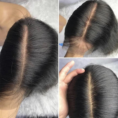 Overnight Shipping 13x4 Glueless Lace Wigs Straight Human Hair Wig Transparent Lace Front Wig