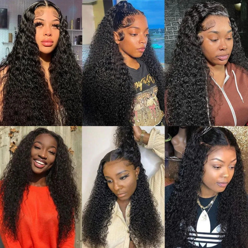 Overnight Shipping Water Wave Human Hair Wigs 13x4 Glueless Lace Frontal Wigs Human Hair Pre Plucked with Baby Hair Wet and Wavy Wigs