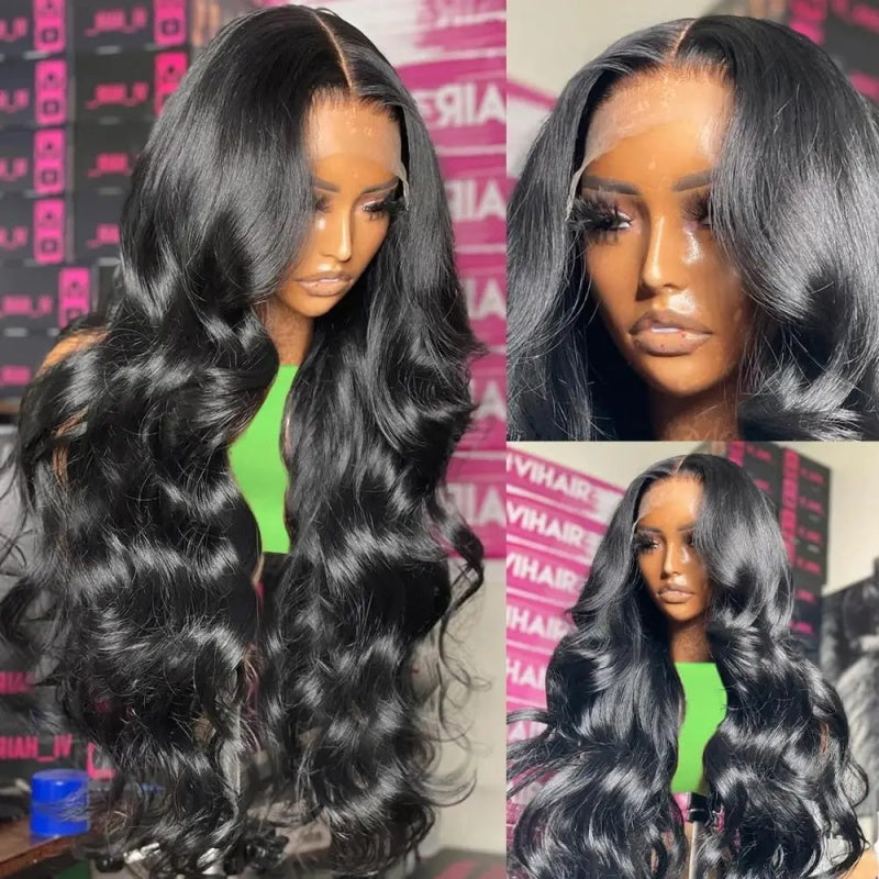 [Upgrade 13×4 Full Lace Front]Body Wave Transparent Lace Wigs Pre-plucked Glueless Human Hair Wig