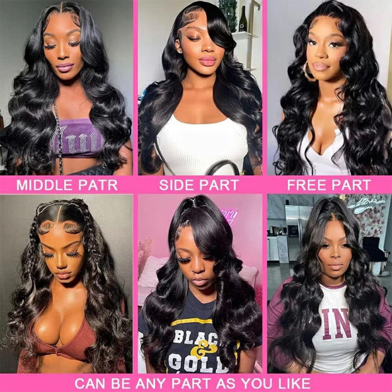 [Upgrade 13×4 Full Lace Front]Body Wave Transparent Lace Wigs Pre-plucked Glueless Human Hair Wig