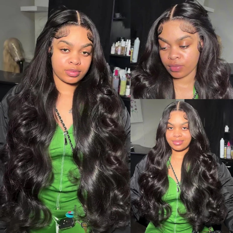 [Upgrade 13×4 Full Lace Front]Body Wave Transparent Lace Wigs Pre-plucked Glueless Human Hair Wig