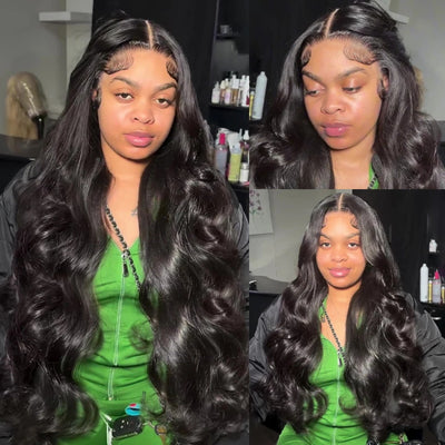 [Upgrade 13×4 Full Lace Front]Body Wave Transparent Lace Wigs Pre-plucked Glueless Human Hair Wig