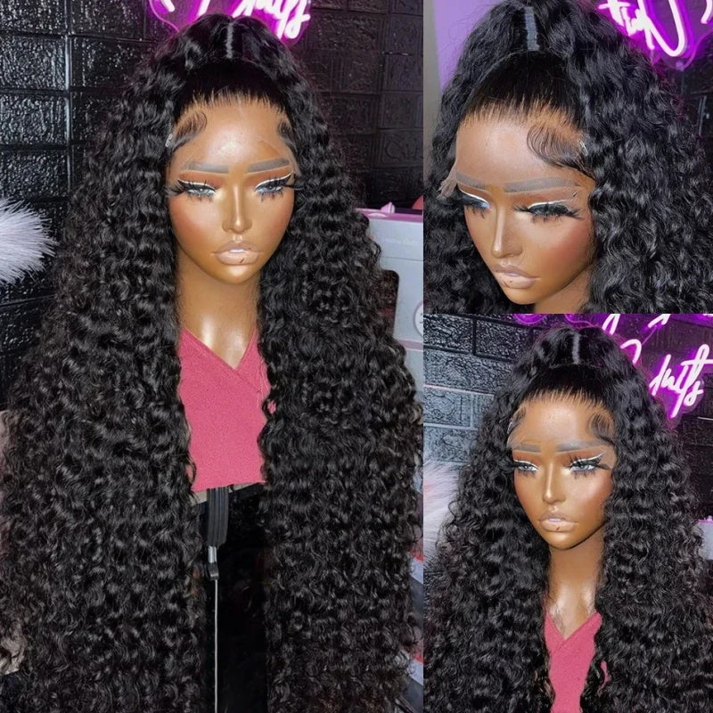 [Upgrade 13×4 Full Lace Front] Kinky Curly Undetectable Invisible Lace Frontal Wigs Pre Plucked 180% Density