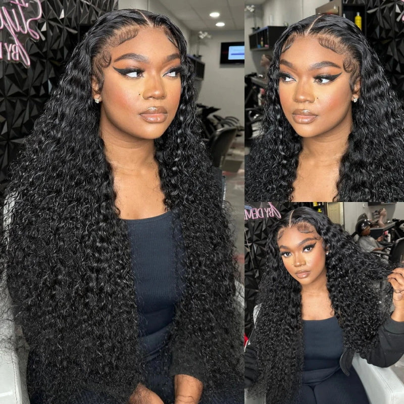 [Upgrade 13×4 Full Lace Front] Kinky Curly Undetectable Invisible Lace Frontal Wigs Pre Plucked 180% Density