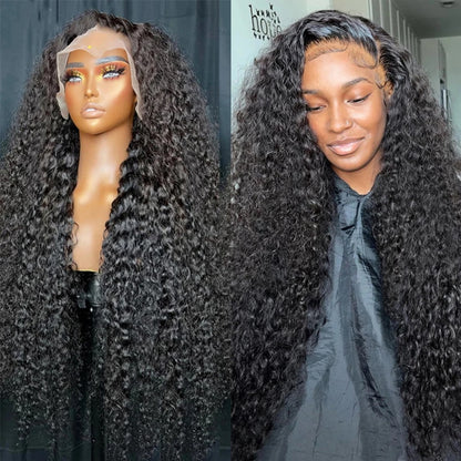 [Upgrade 13×4 Full Lace Front] Kinky Curly Undetectable Invisible Lace Frontal Wigs Pre Plucked 180% Density