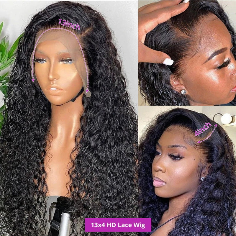 Water Wave 13x4 Lace Front Wigs Pre Plucked Baby Hair 200% Density