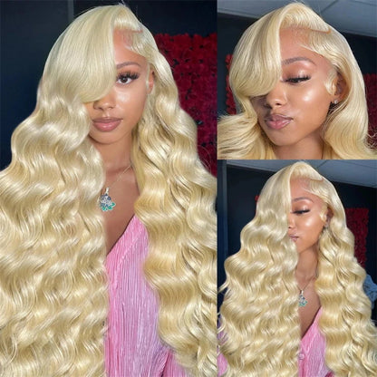 Wear and Go 613 Frontal Wig Long Blonde Body Wave Wig Pre-plucked 13x4 HD Lace Front Glueless Human Hair Wig With Bleached Knots