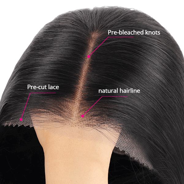 Kinky Straight Wear Go Glueless Wigs Natural Hairline 5x5 Pre Cut HD Lace Closure Wig Beginner Friendly