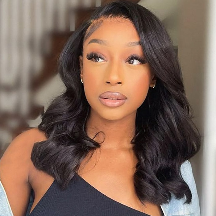 Body Wave Wear Go Glueless Lace Closure Wig Pre-plucked 5x5 HD Lace Wigs With Bleached Knots Pre-cut Short Bob Wigs
