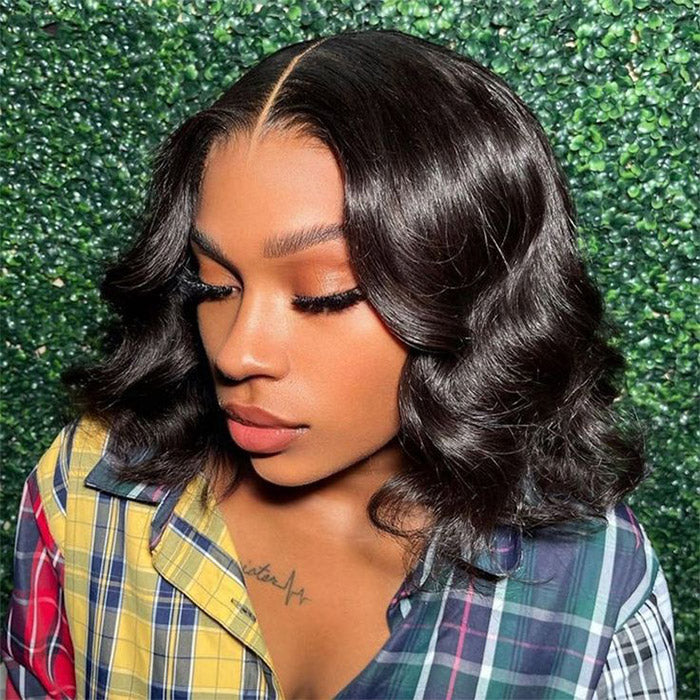  Body Wave Wear Go Glueless Lace Closure Wig Pre-plucked 5x5 HD Lace Wigs With Bleached Knots Pre-cut Short Bob Wigs