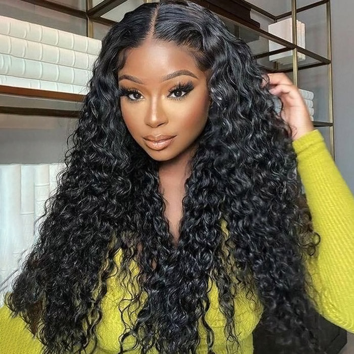 Deep Wave Wear Go Lace Front Wigs 13x4 Pre-Plucked Glueless Wig with Natural Hairline Pre-cut HD Lace Wigs