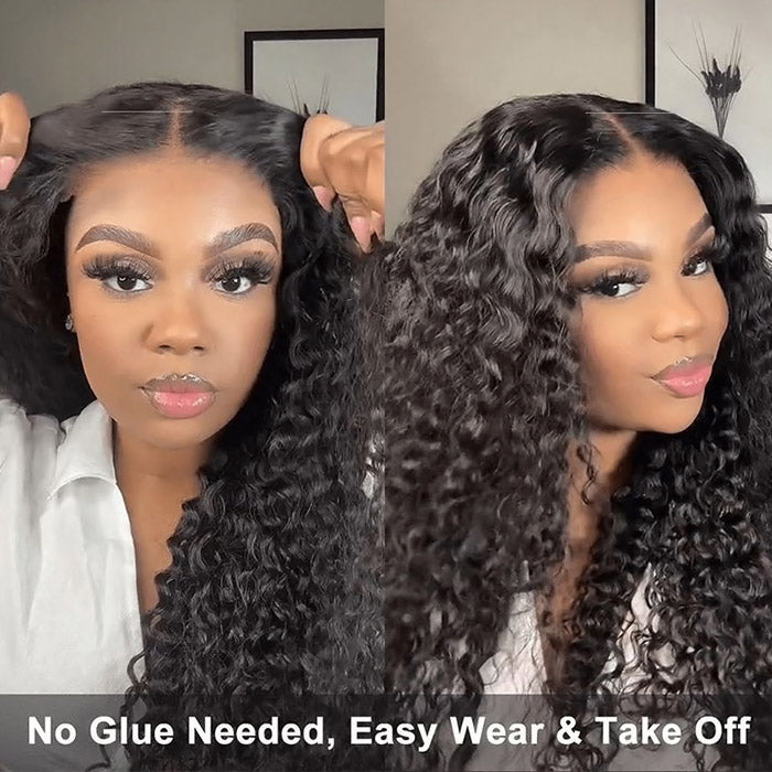 Deep Wave Wear Go Glueless Lace Closure Wig 5x5 HD Lace with Natural Hairline Beginner Friendly Bleached Knotes