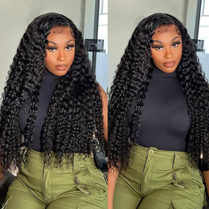 Wear Go Kinky Curly Lace Front Wigs 13x4 Pre Cut Lace with Natural Hairline Glueless Wigs Beginner Friendly