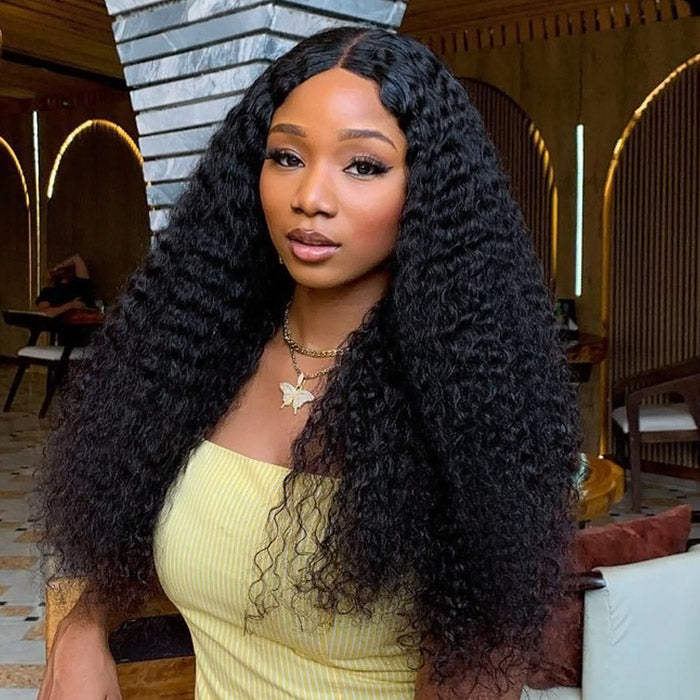 Wear Go Kinky Curly Lace Front Wigs 13x4 Pre Cut Lace with Natural Hairline Glueless Wigs Beginner Friendly