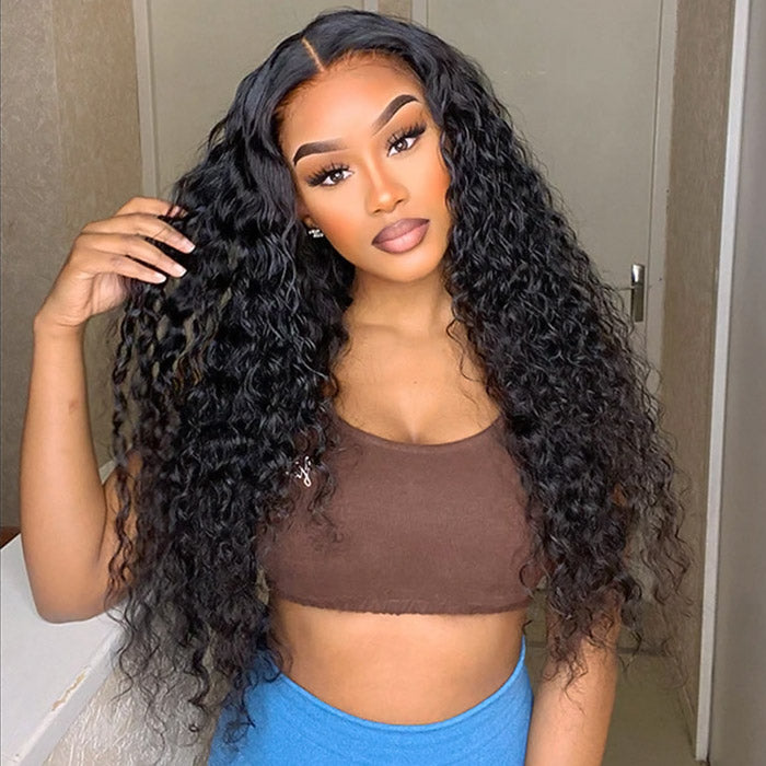 Ready To Wear Deep Culy Wigs 180% Density 13x6 Kinky Curly Glueless Wig With Pre-cut Lace Knots Bleached