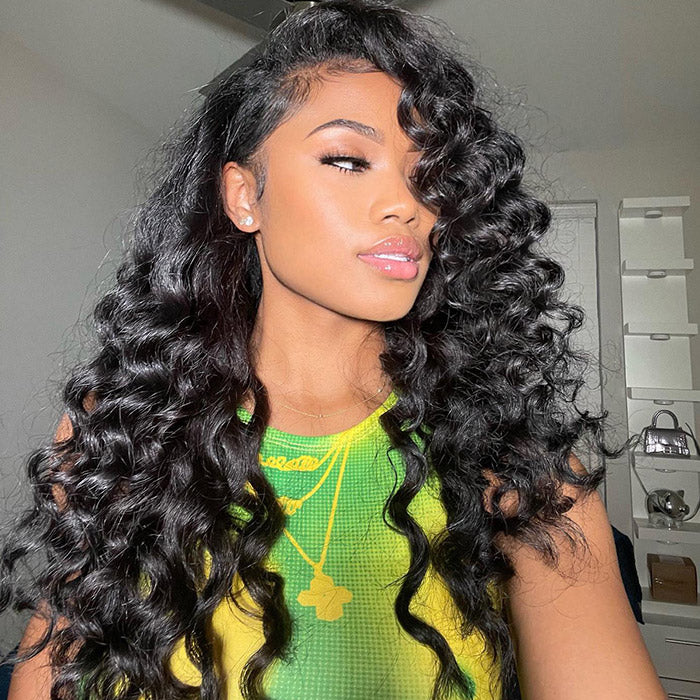 Wear Go Glueless Loose Deep Wig Pre-plucked 13x4 HD Lace Front Wig 180% Density With Bleached Knots Pre-cut HD Lace