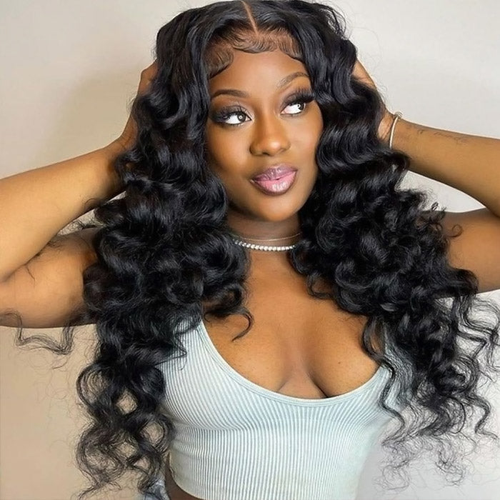 32 Inch 13x6 Loose Deep Wave  Ready To Wear Glueless Wigs Pre-plucked Loose Deep Wave With Bleached Knots Pre-cut Lace