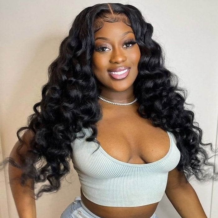Wear Go Glueless Loose Deep Wig Pre-plucked 13x4 HD Lace Front Wig 180% Density With Bleached Knots Pre-cut HD Lace
