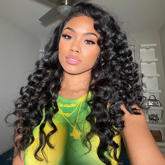 Glueless Loose Deep Wave Wig  Ready To Wear 13x4 HD Lace Front Wig 180% Density with Bleached Knots Pre-plucked Pre-cut HD Lace