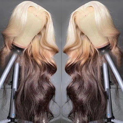 Glueless Body Wave Blonde Wig 13x4 HD Lace Front Wig Ombre Blonde Human Hair Wigs