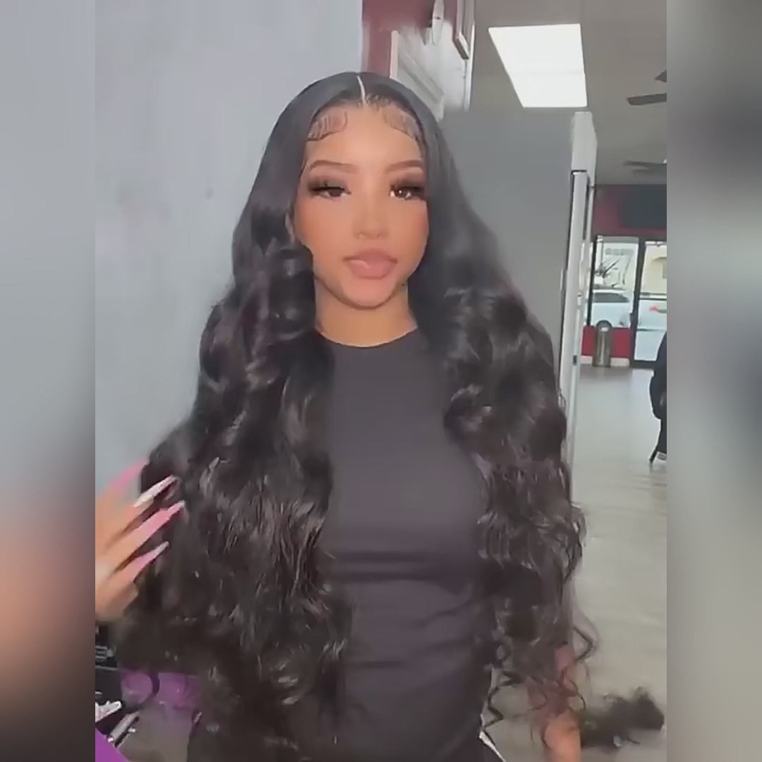 [Upgrade 13×4 Full Lace Front] Body Wave Transparent Lace Wigs Pre-plucked Glueless Human Hair Wig